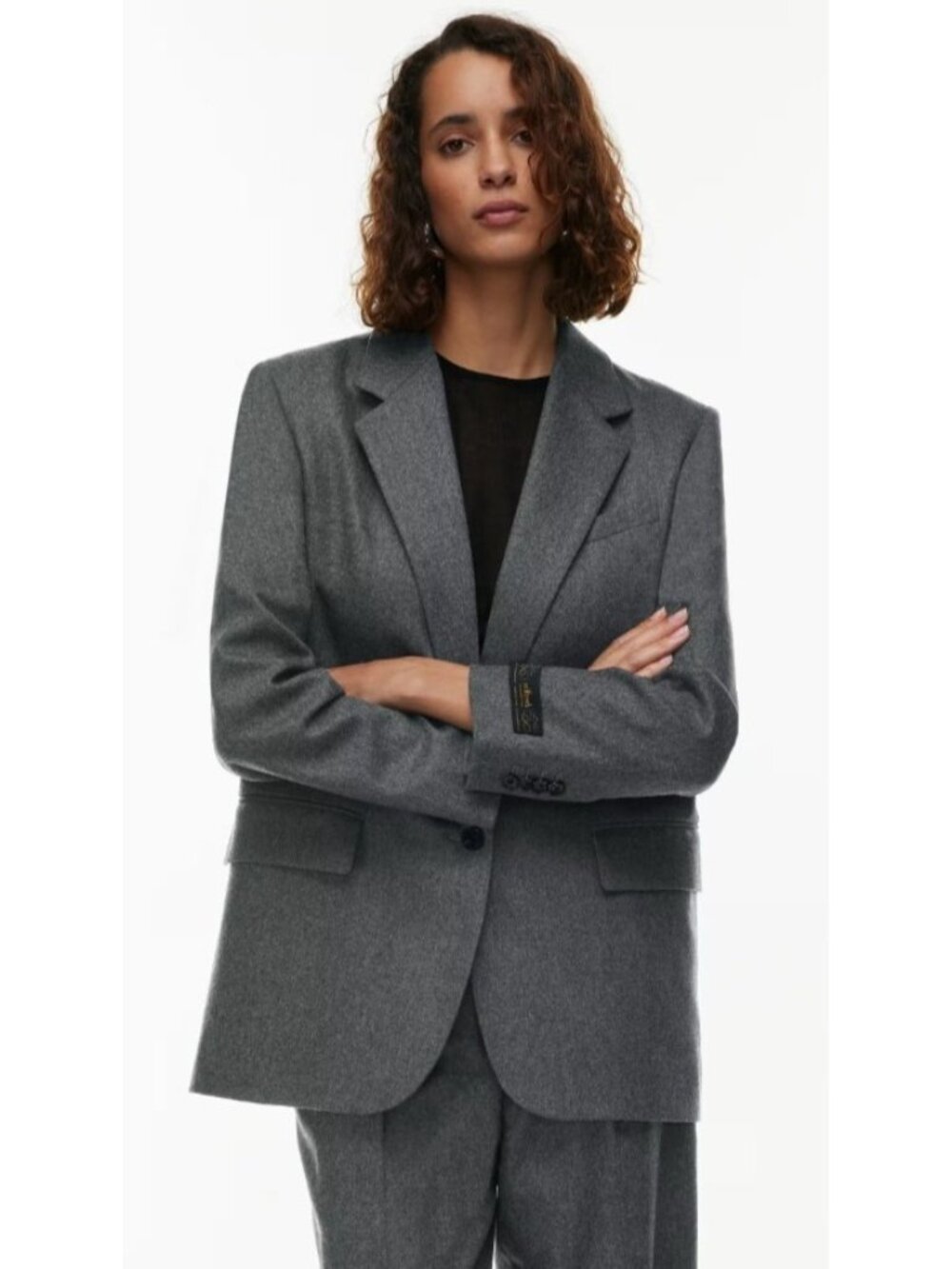 Aritzia Wilfred Gray Tailored Single Button Blazer Size S Business Casual